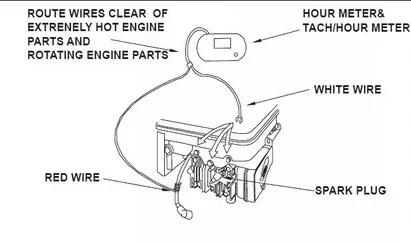 A diagram of a wired hour meter