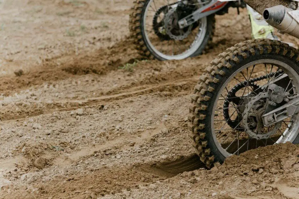dirt bike tires on soft terrain